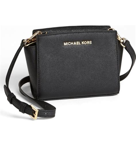 michael kors selma mini messenger black saffiano|MICHAEL Michael Kors Selma Mini Saffiano Messenger Bag.